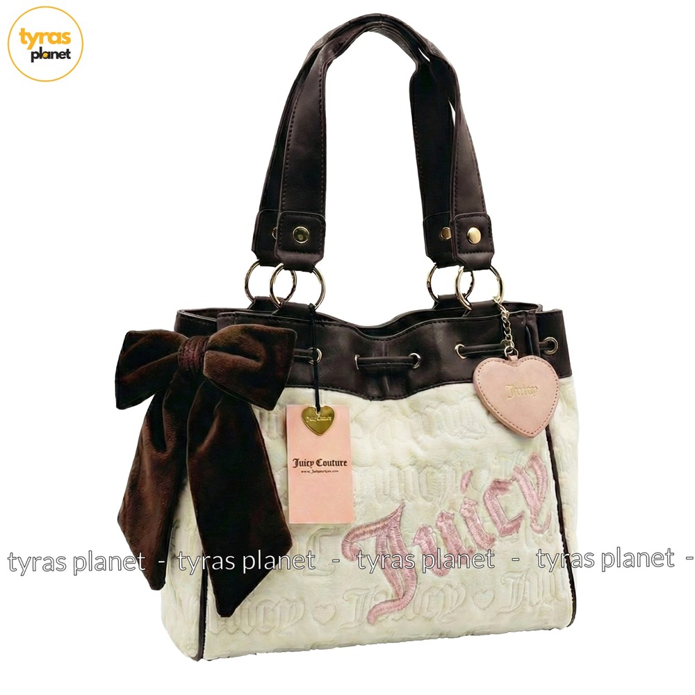 NWT Juicy Couture Vintage Dreams Tote Bag ANGORA/CHOCOLATE Daydreamer Y2K